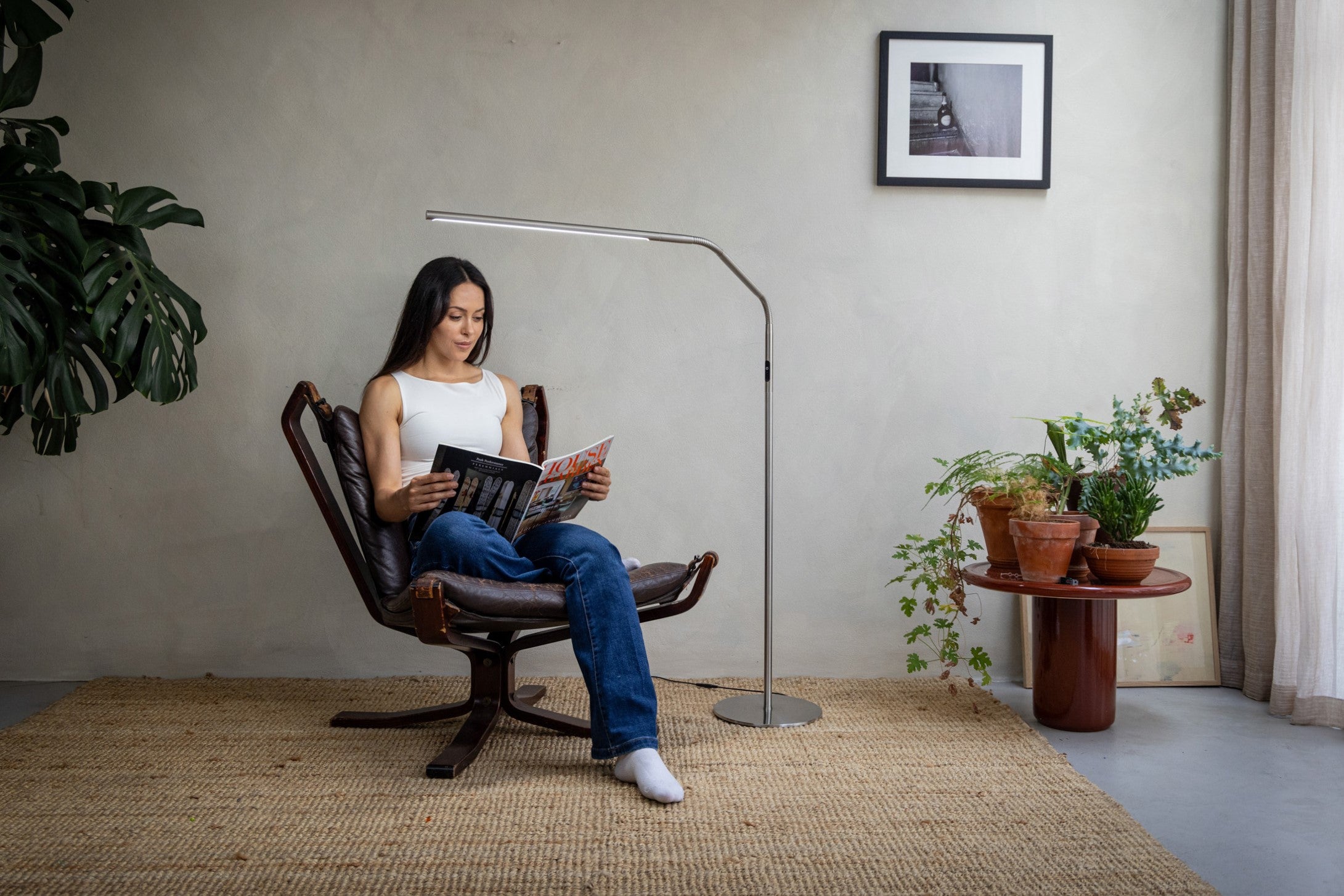 Slimline 4 Floor Lamp - Brushed Steel – Daylight Company