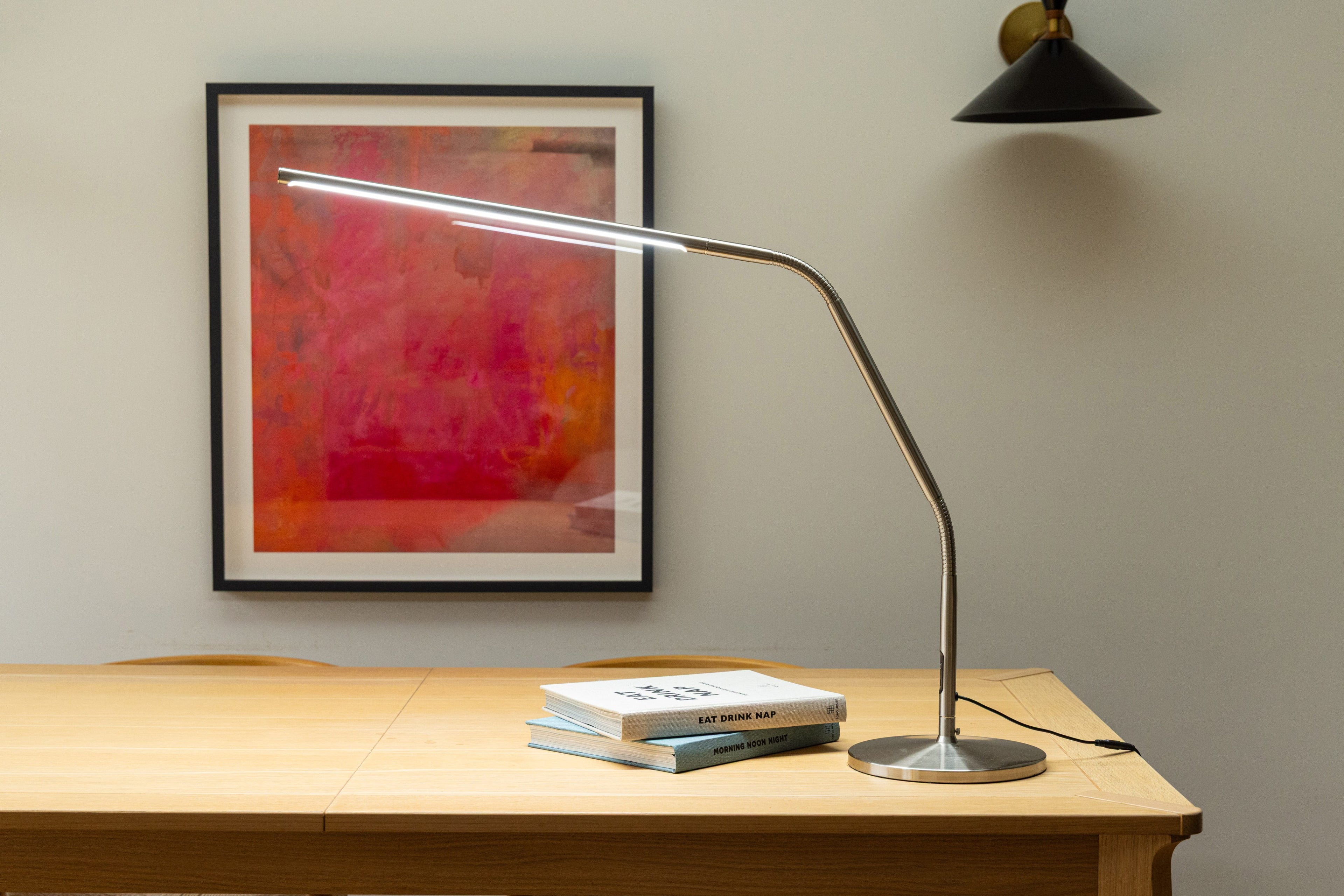 Slimline 4 Table Lamp – Brushed Steel