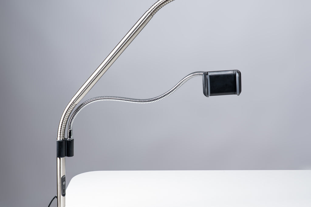 Slimline 4 Table (Ice Grey) & Phone Holder Bundle