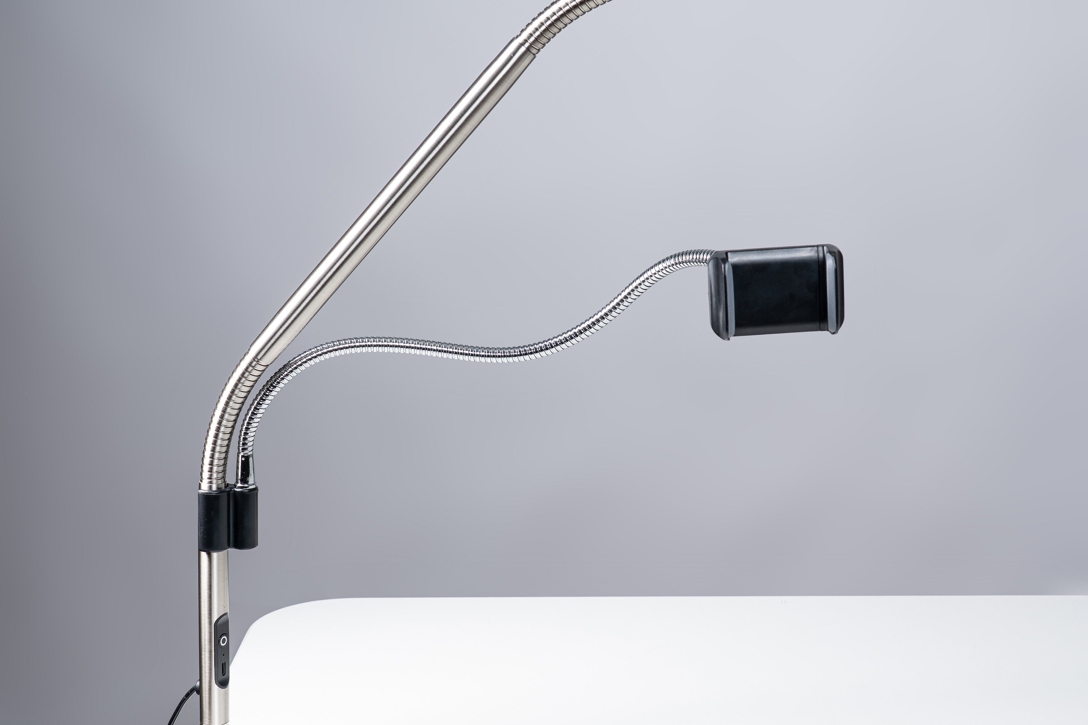 Slimline 4 Table (Ice Grey) & Phone Holder Bundle