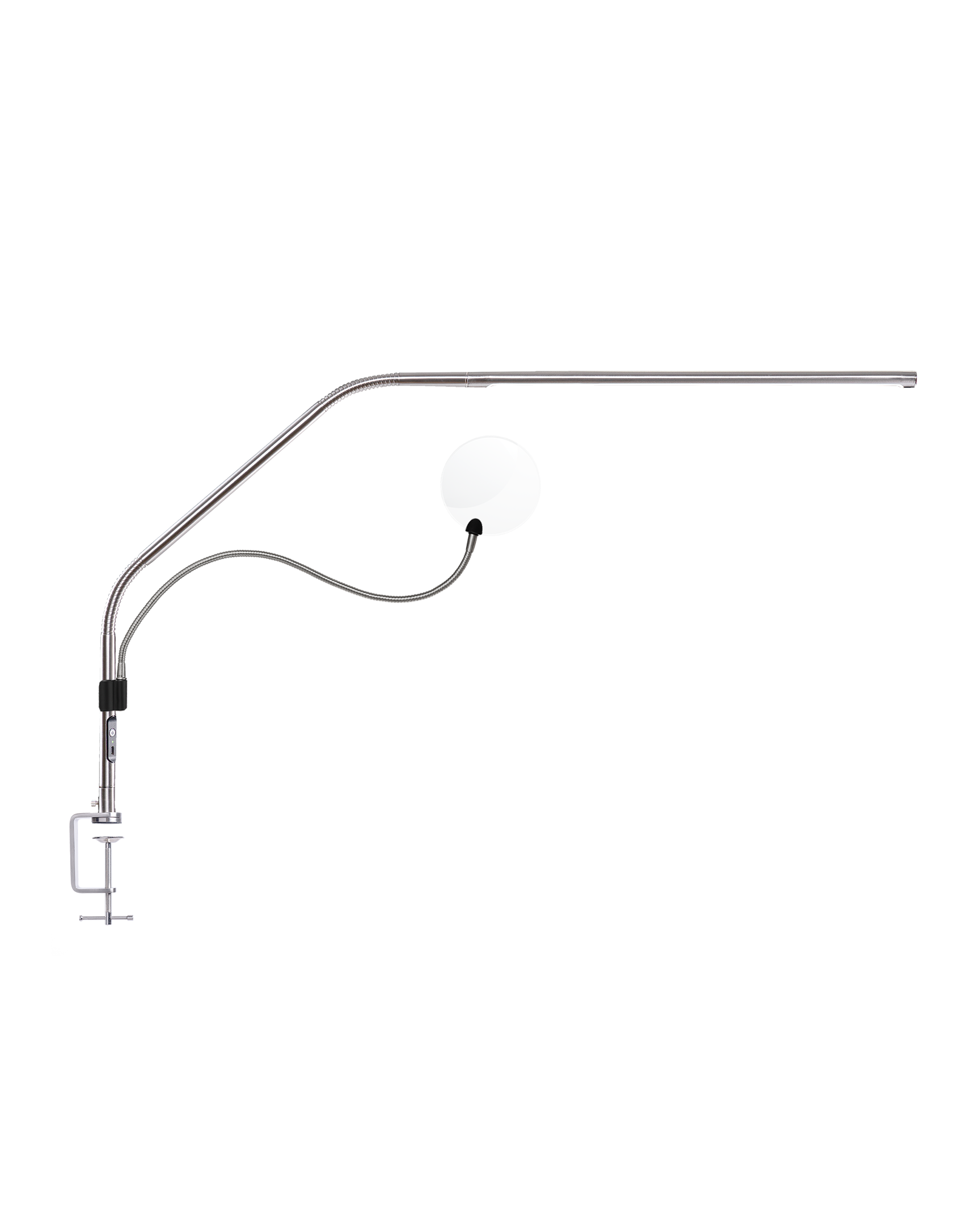 Slimline 4 Table (Brushed Steel) & Magnifier Bundle